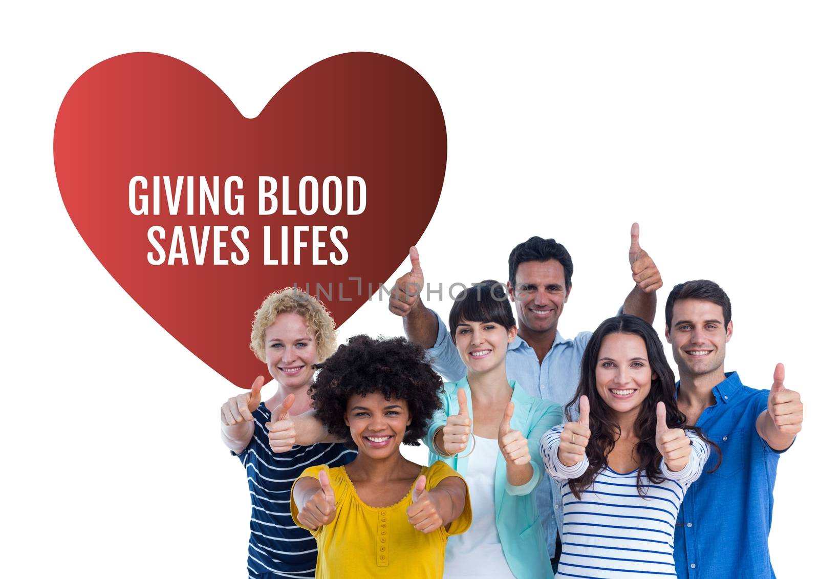 Digital composite of Group of people and blood donation concept