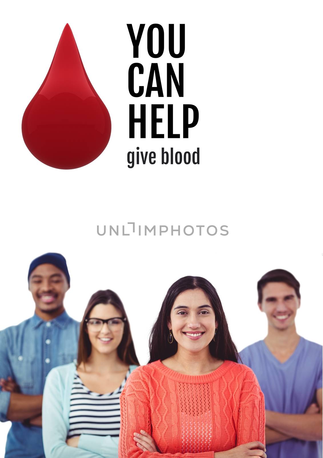 Digital composite of Group of people and blood donation concept