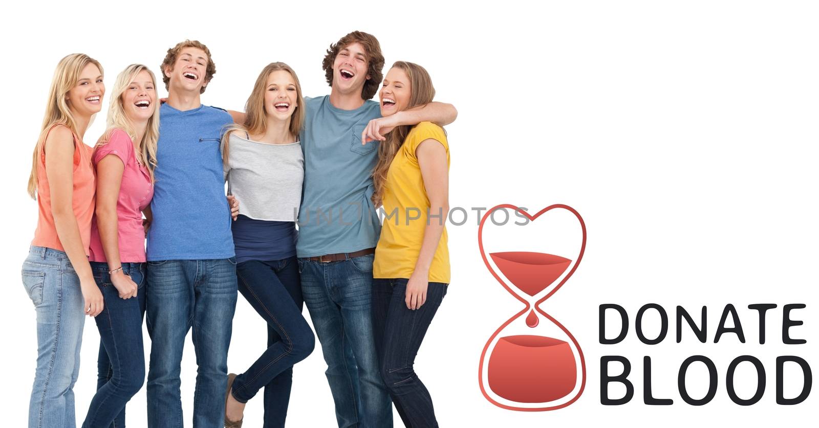 Digital composite of Group of people and blood donation concept