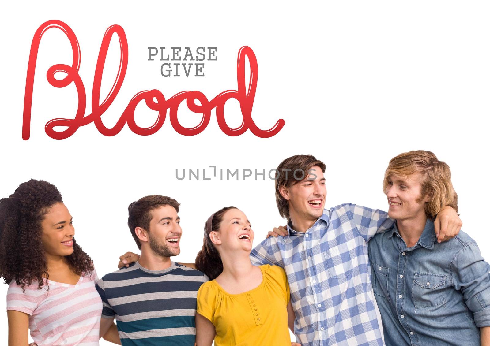 Digital composite of Group of people and blood donation concept