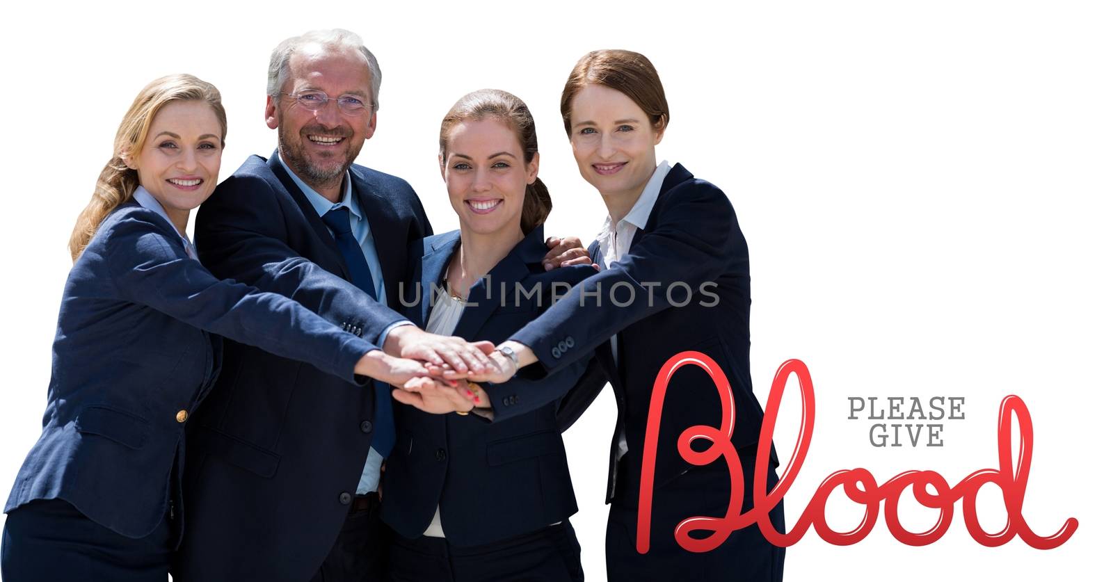 Digital composite of Business people and blood donation concept