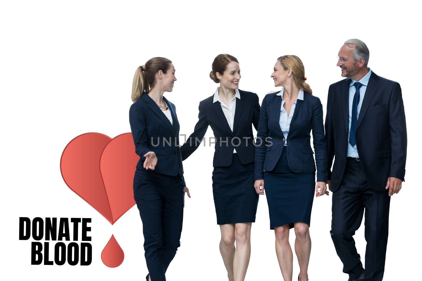 Digital composite of Business people with donate blood text