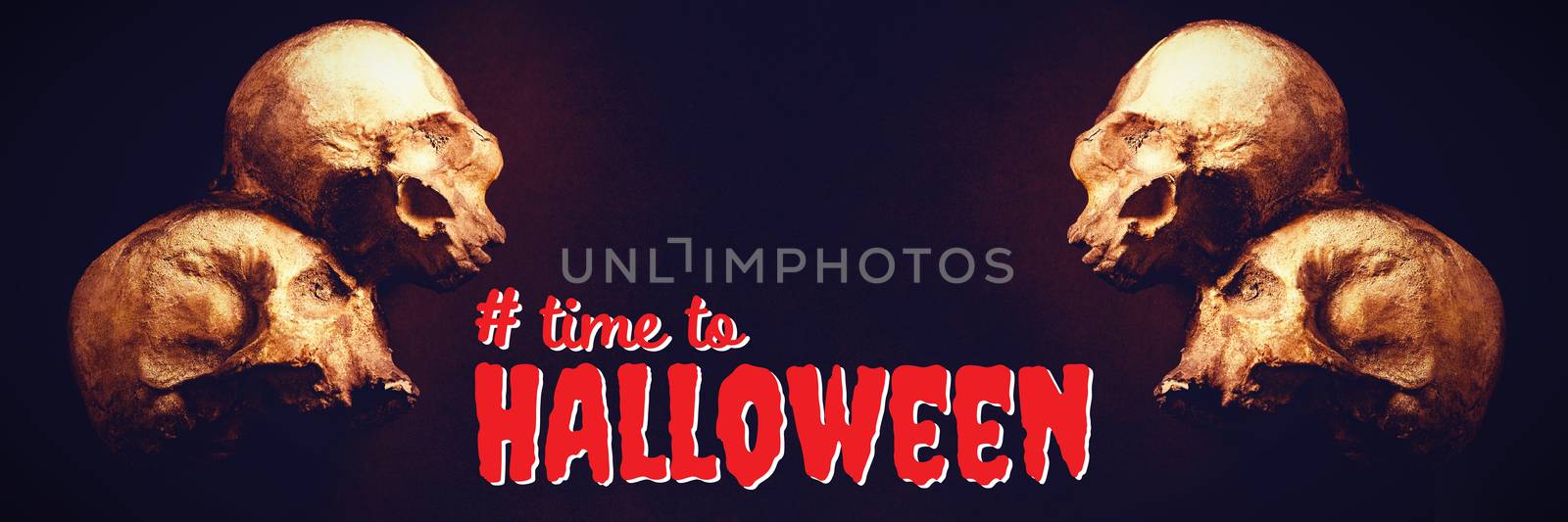 Composite image of digital composite image of time to halloween text by Wavebreakmedia