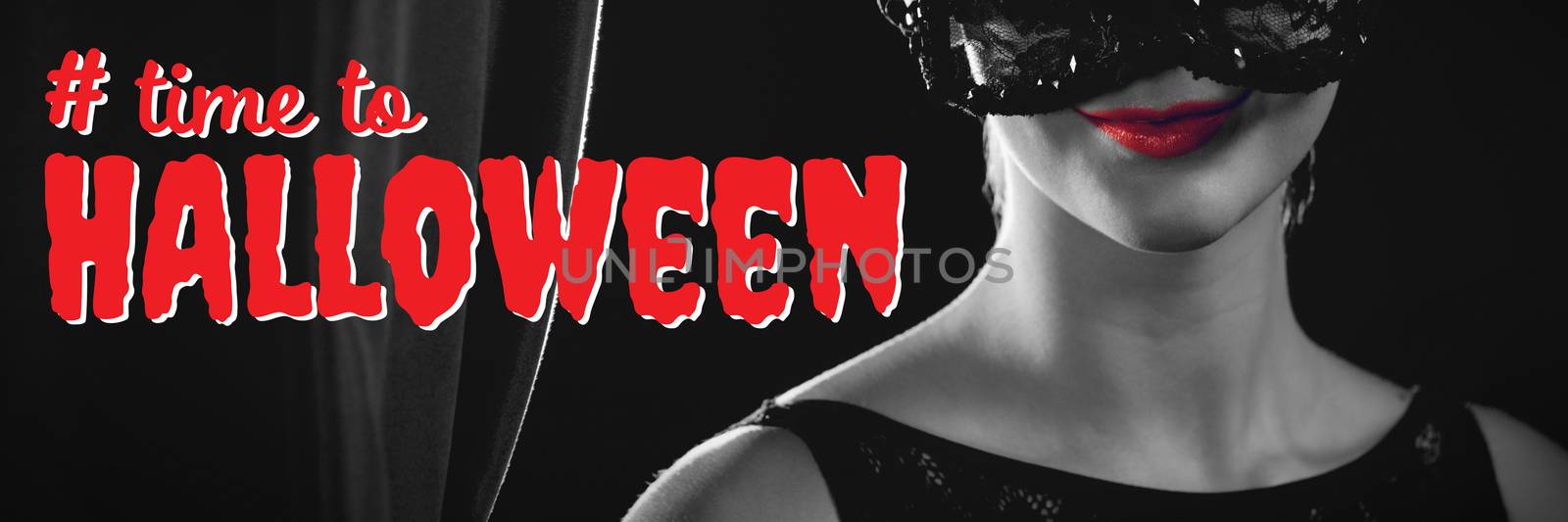 Composite image of digital composite image of time to halloween text by Wavebreakmedia