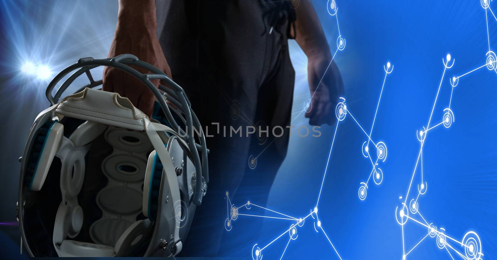 American football player with technology transition by Wavebreakmedia