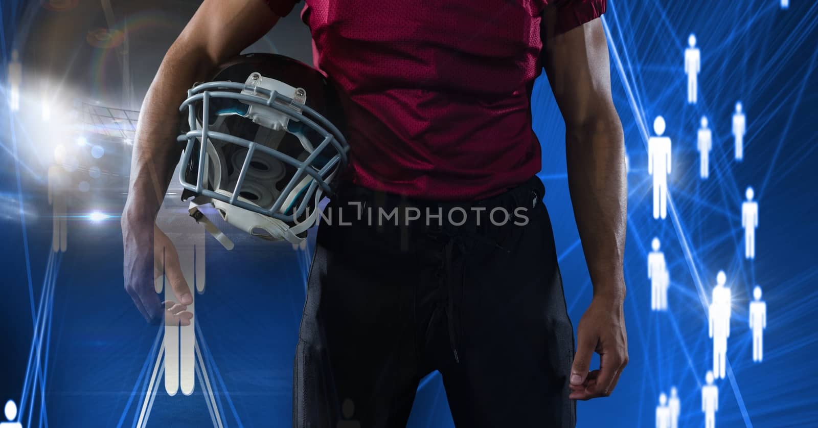 American football player with people icons transition by Wavebreakmedia