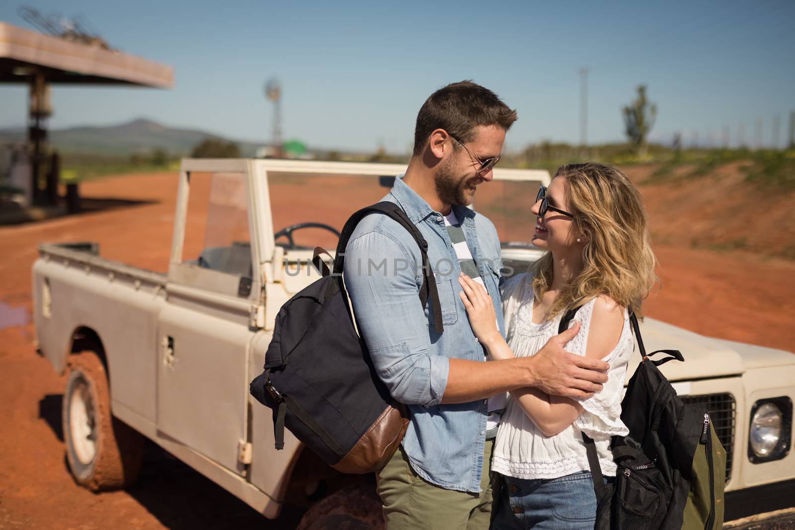 Couple embracing each other on a sunny day by Wavebreakmedia