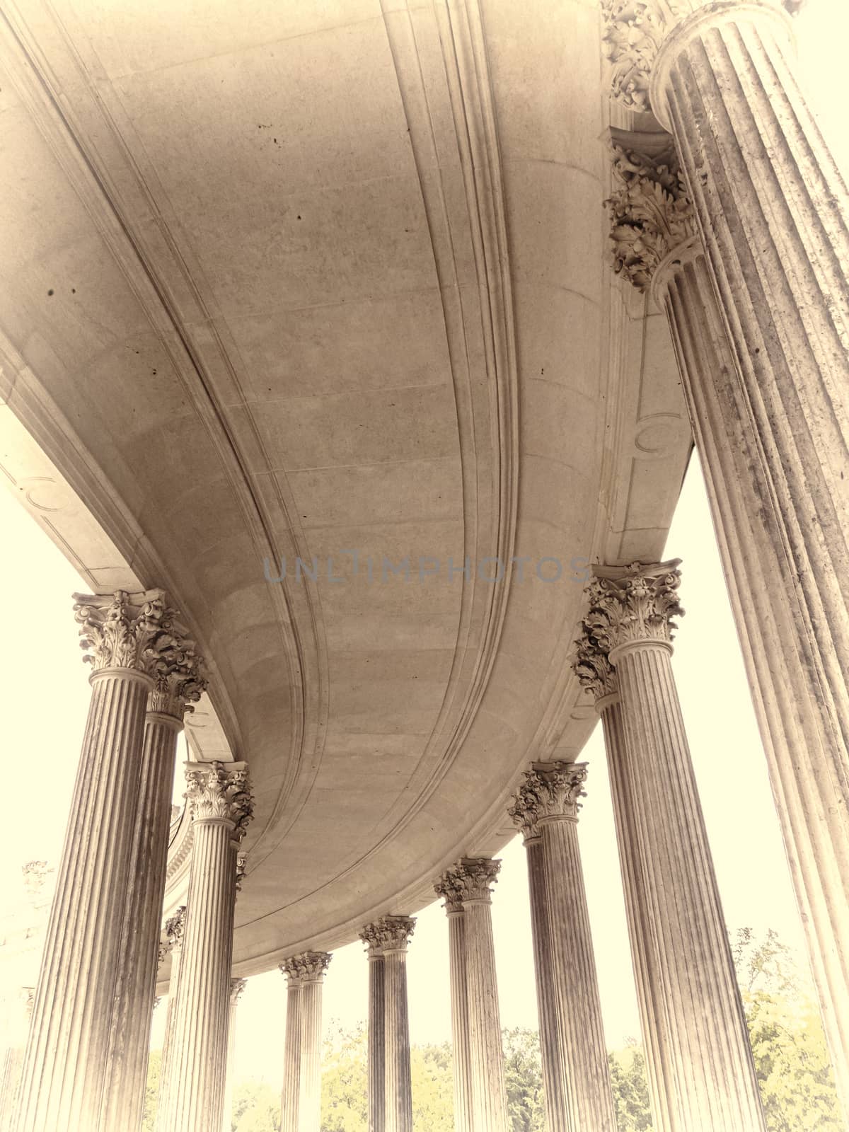 Columns series in the Sanssouci Palace, the former summer palace of Frederick the Great, King of Prussia, in Potsdam, Berlin by ankarb