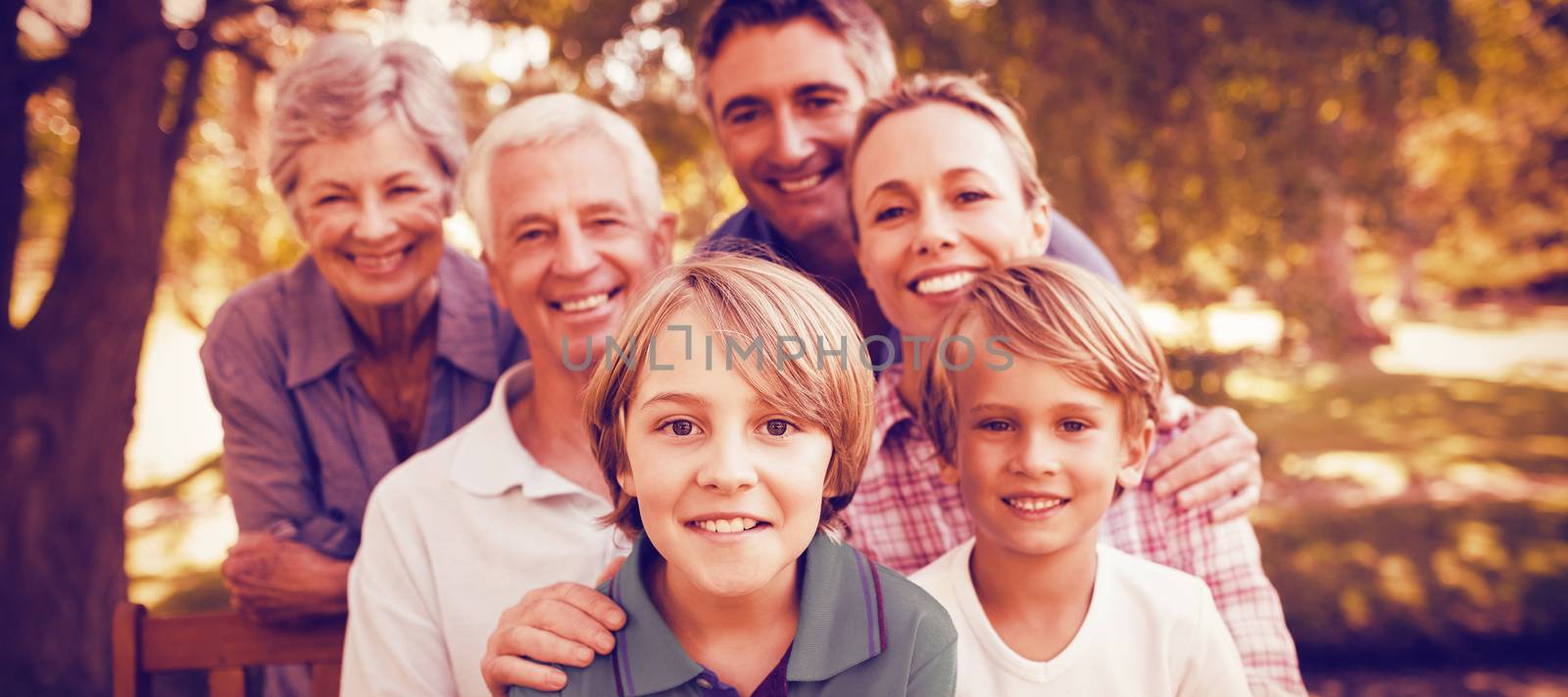 Portrait of happy family in park