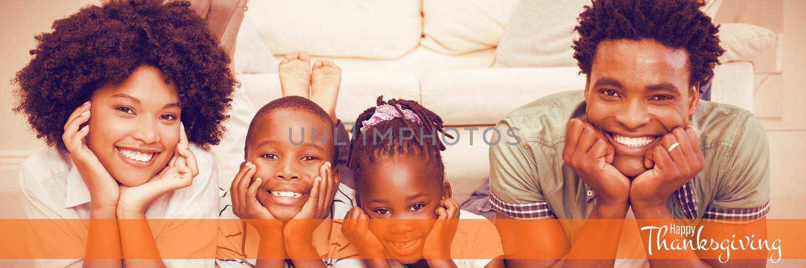 Composite image of illustration of happy thanksgiving day text greeting by Wavebreakmedia