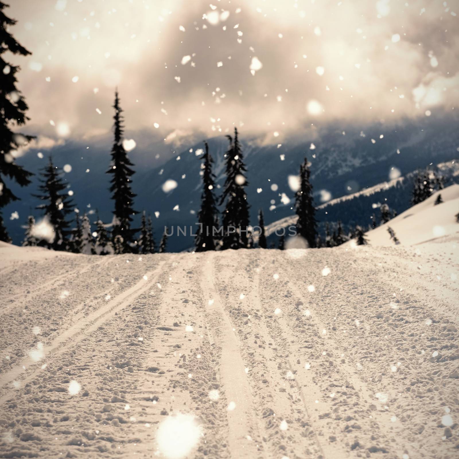 Road coated of snow in mountain  by Wavebreakmedia