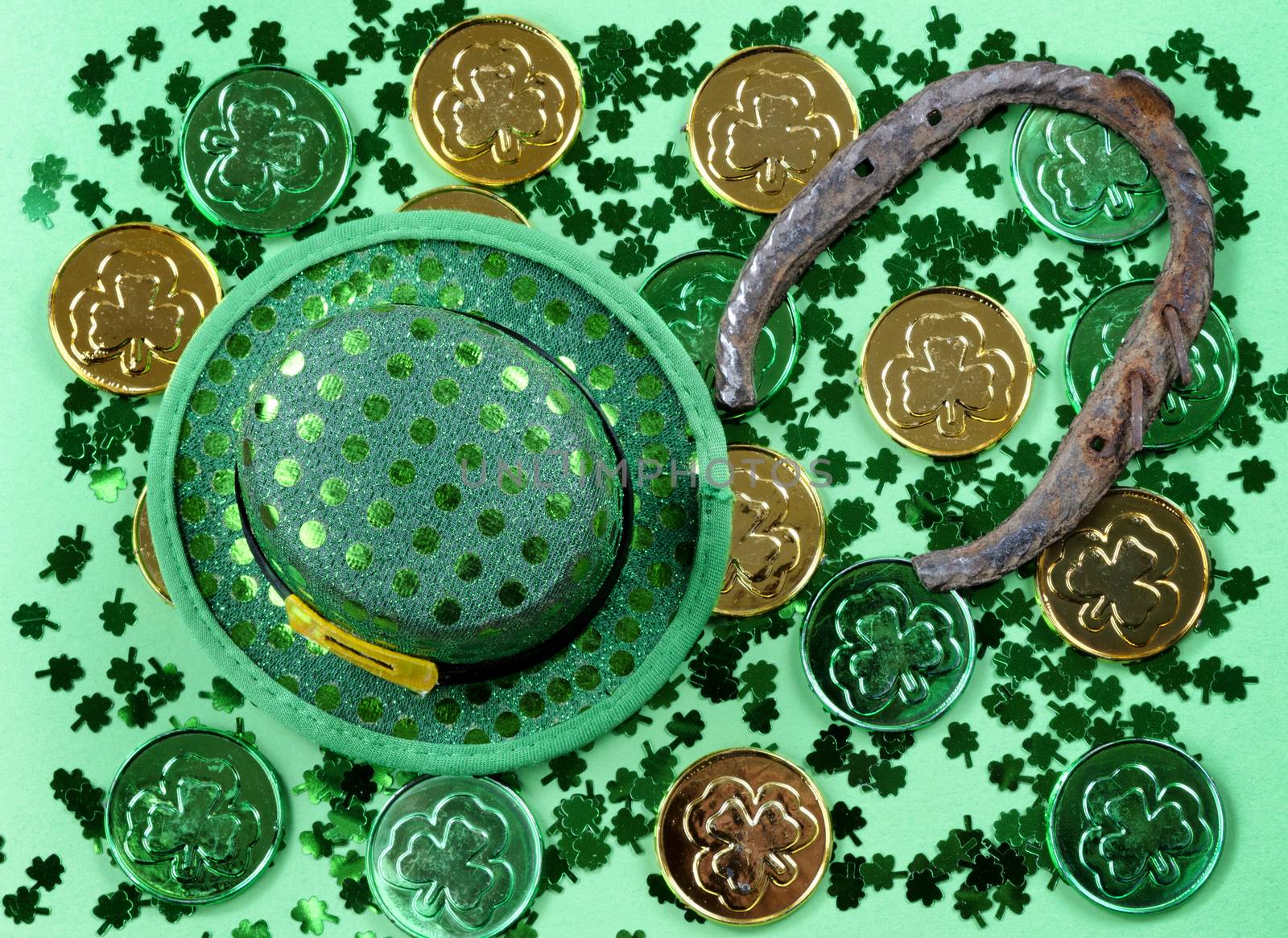 St Patricks Day with shamrocks and other Irish good luck items o by tab1962