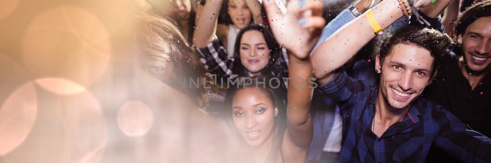 Digital composite of people at concert with transition
