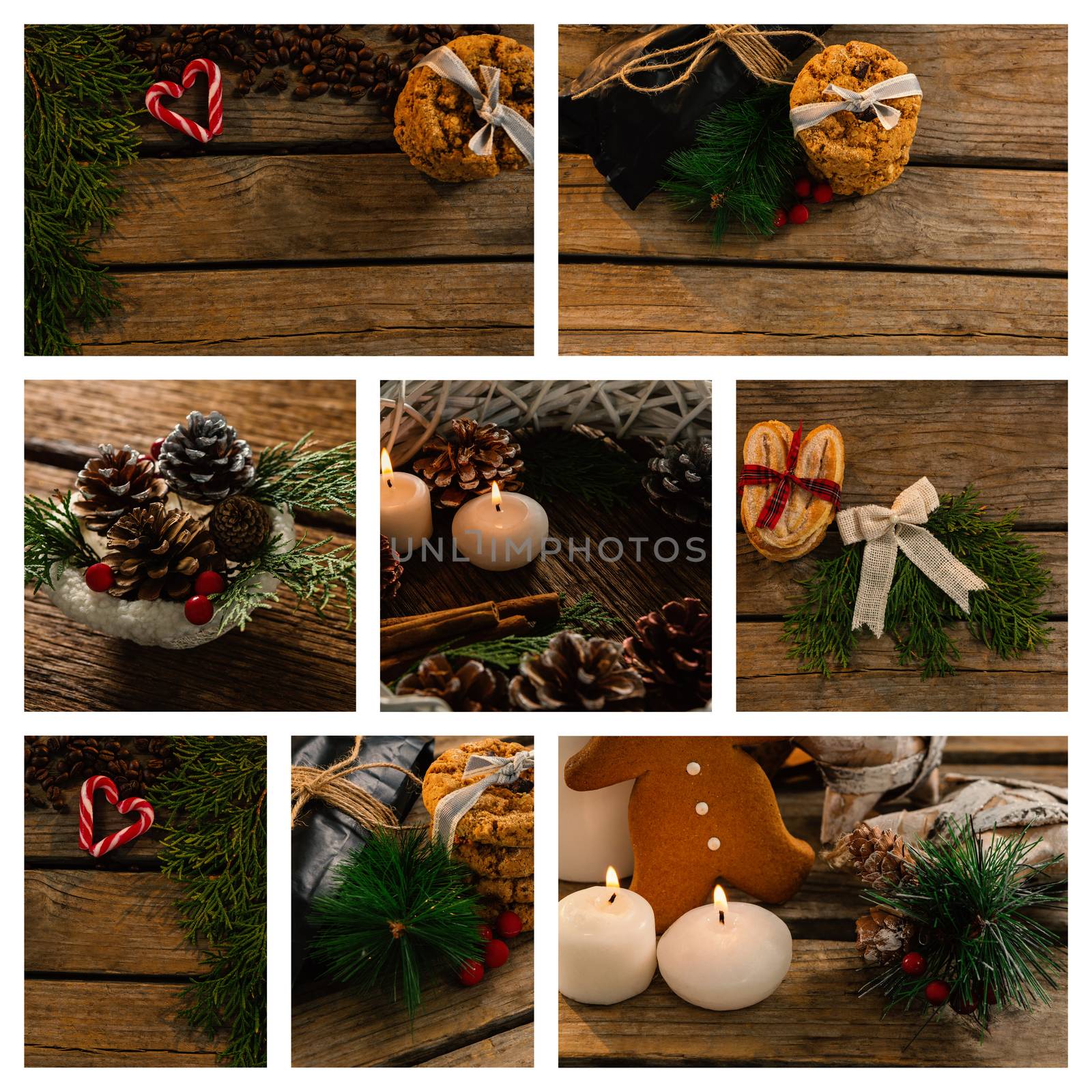 Christmas candy and decoration and candle  by Wavebreakmedia