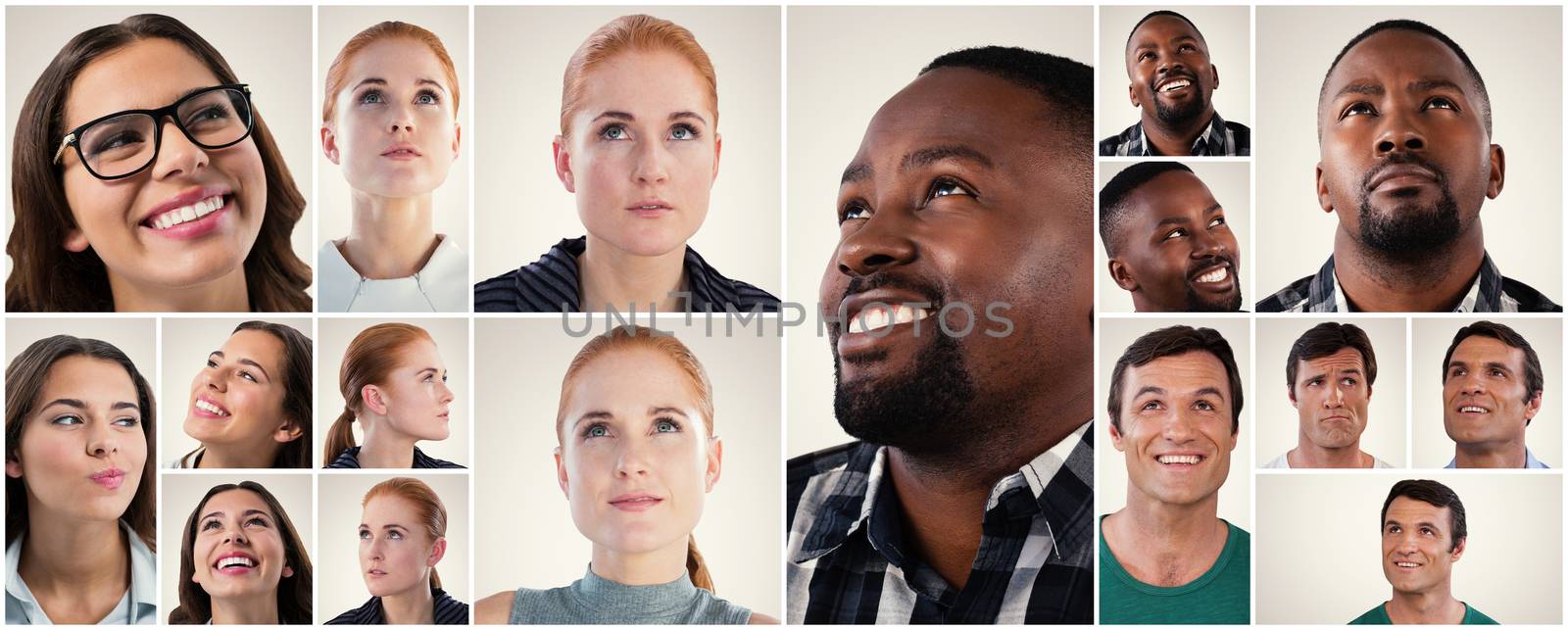 People collage portrait 6x2 by Wavebreakmedia