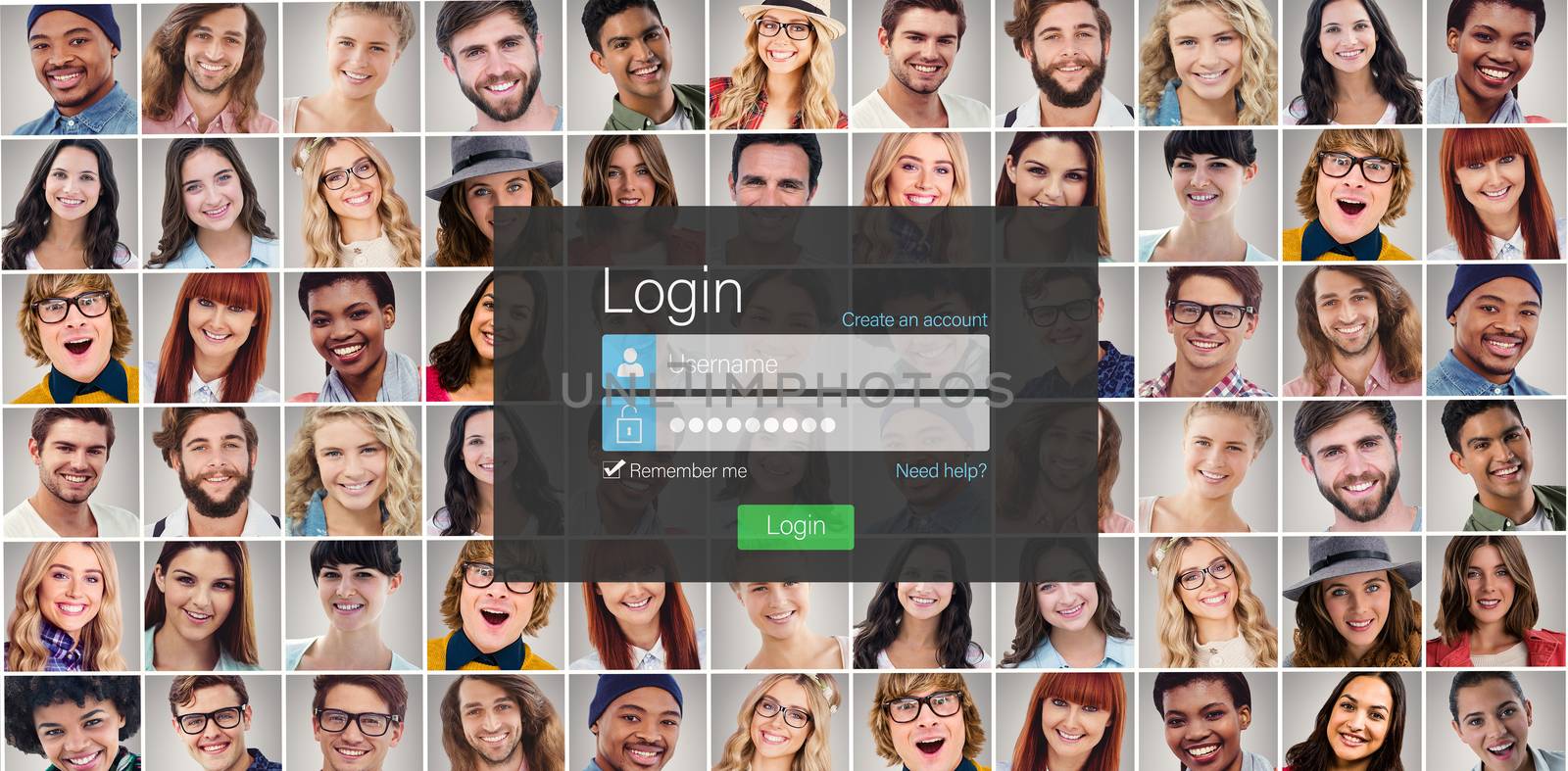 Composite image of close-up of login page by Wavebreakmedia