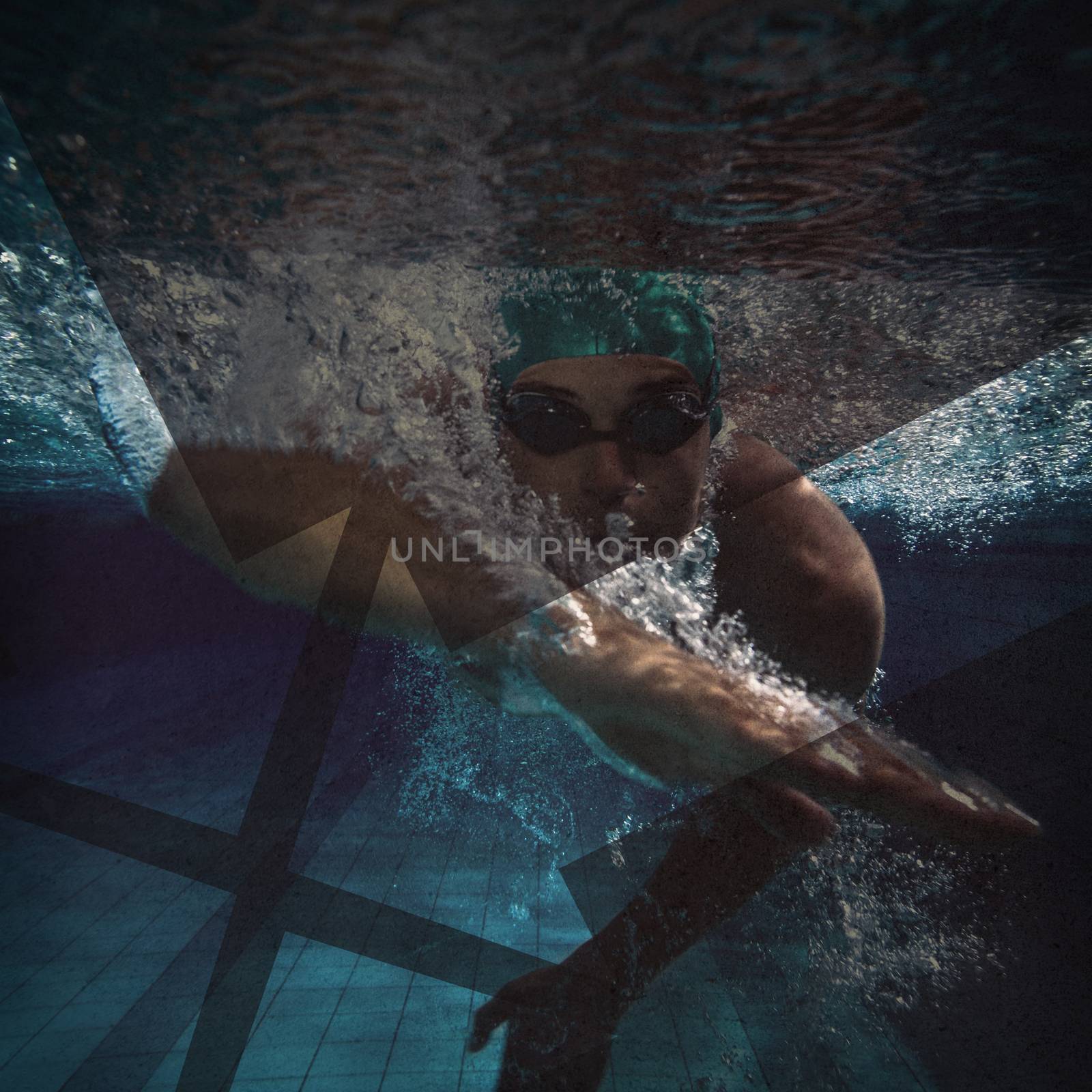 Fit swimmer training by himself by Wavebreakmedia