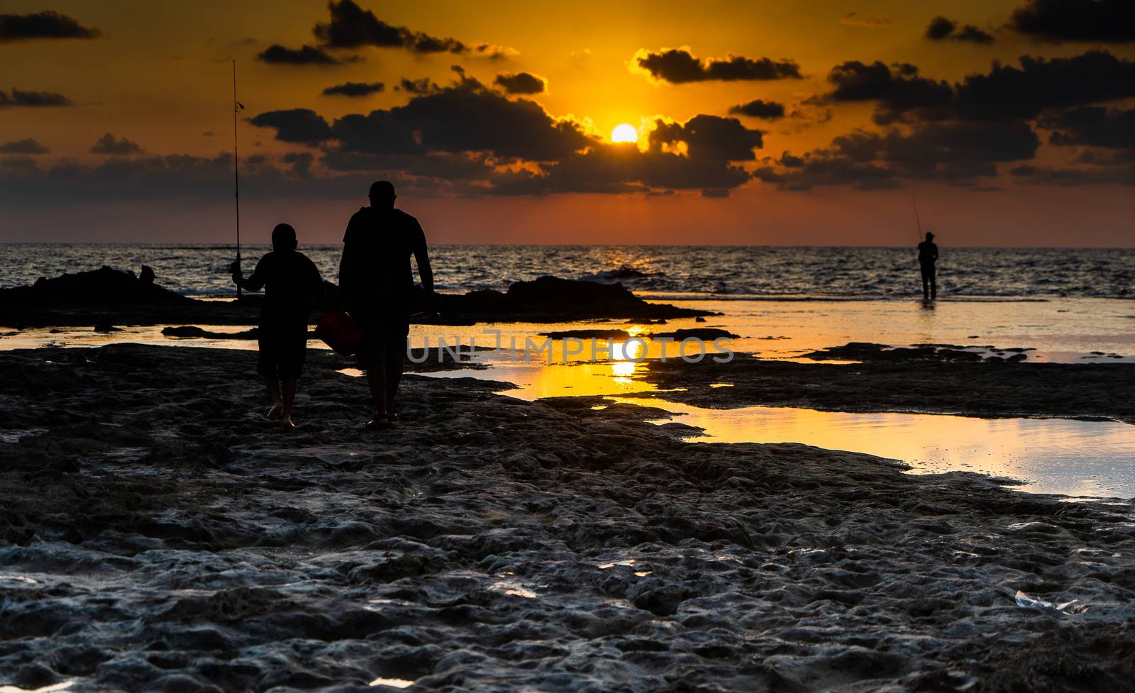 Dramatic colors of sea and sky in mediterranean beach