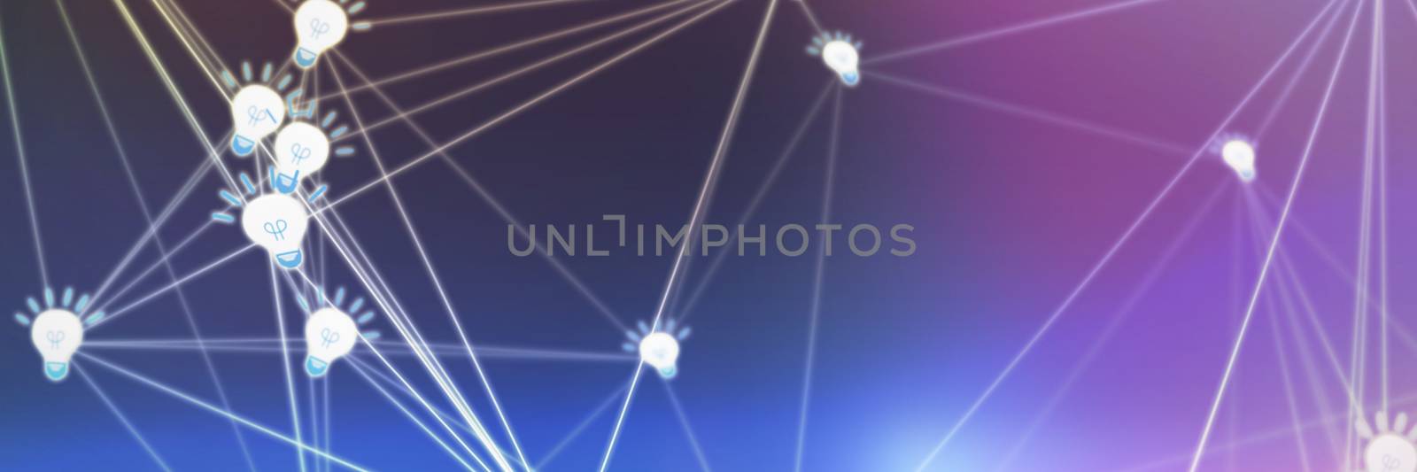 Abstract image of lightbulbs against abstract blue background