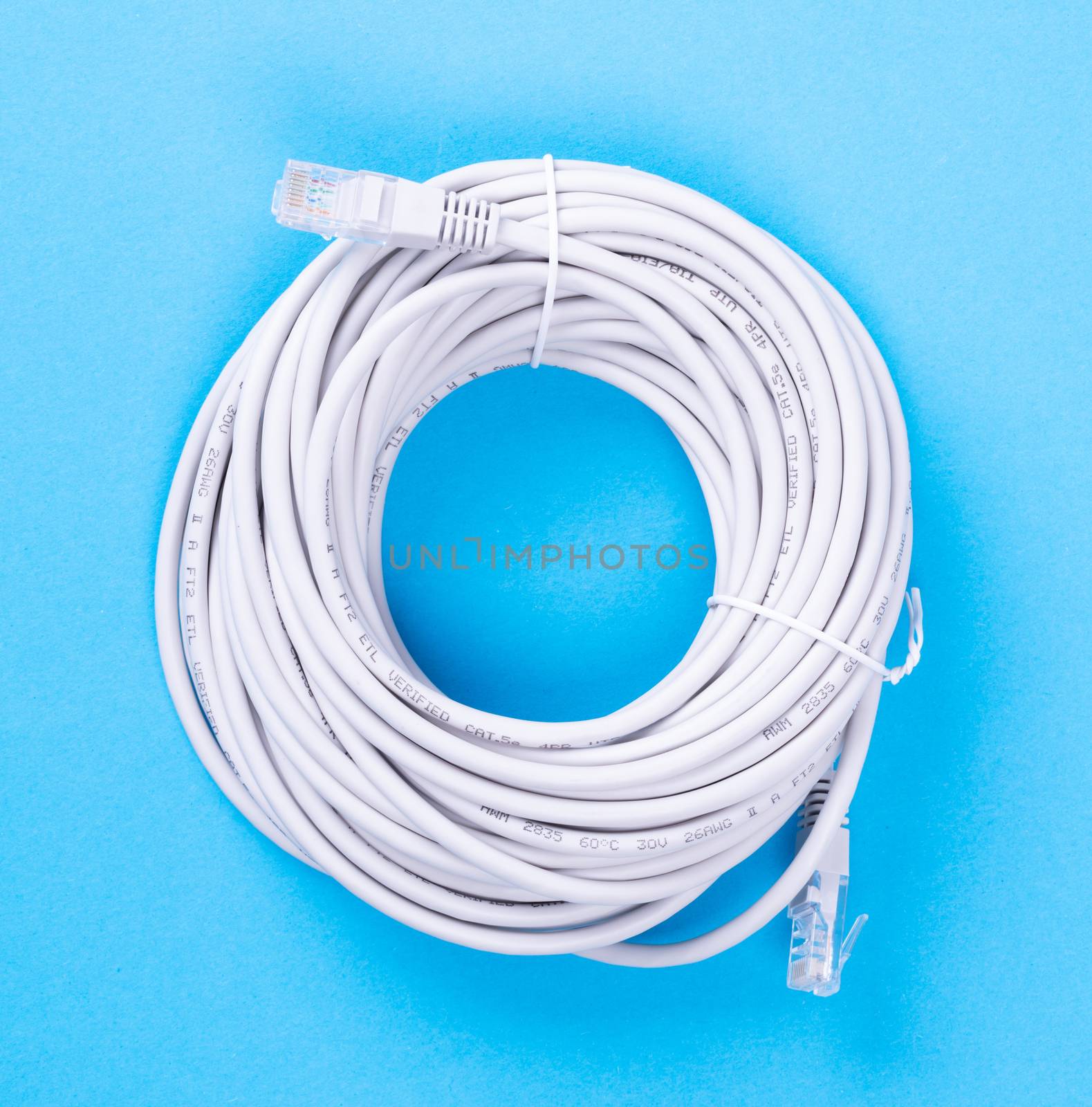 Ethernet cable rolled up by michaklootwijk