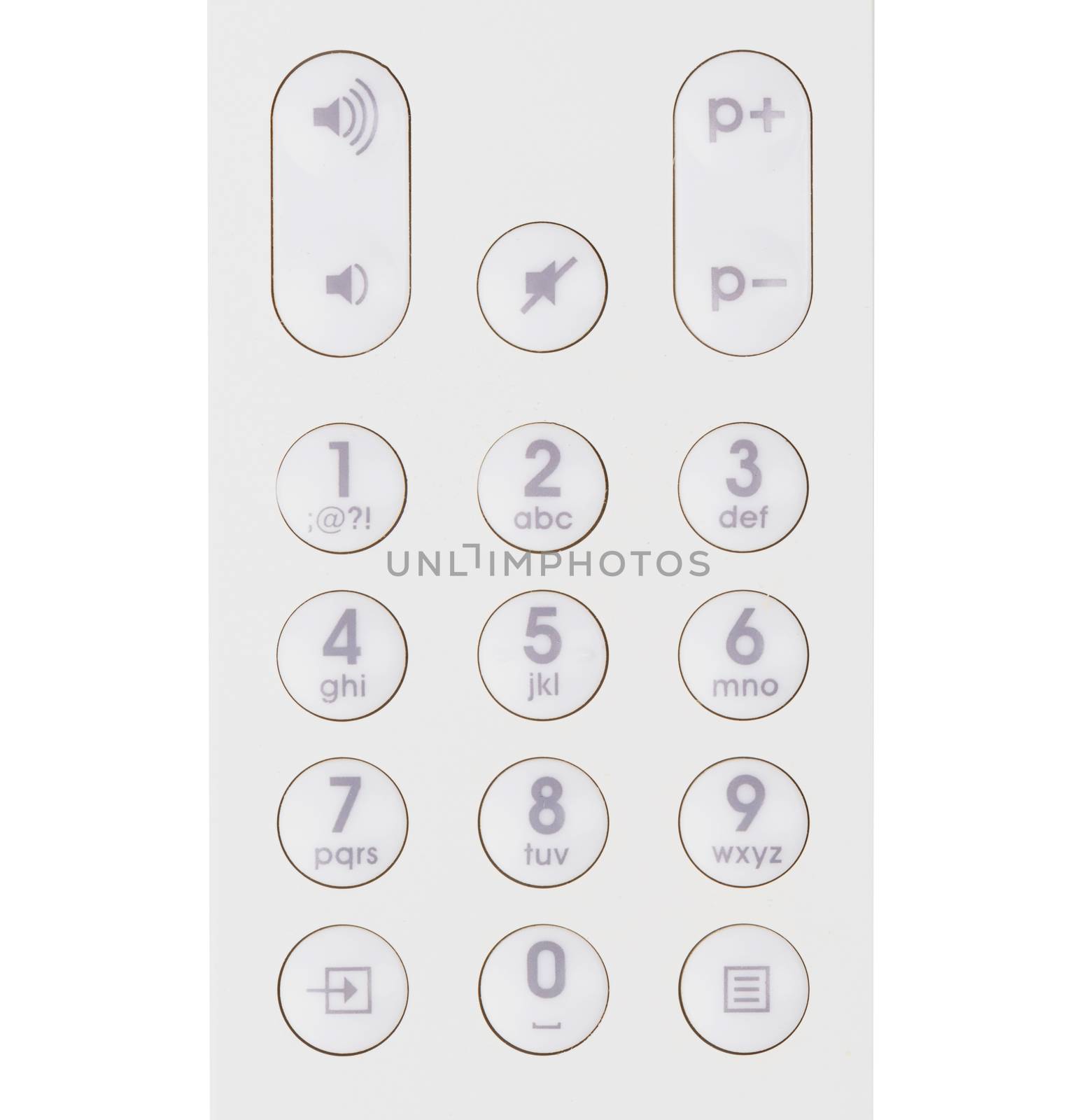Isolated white remote control in white background