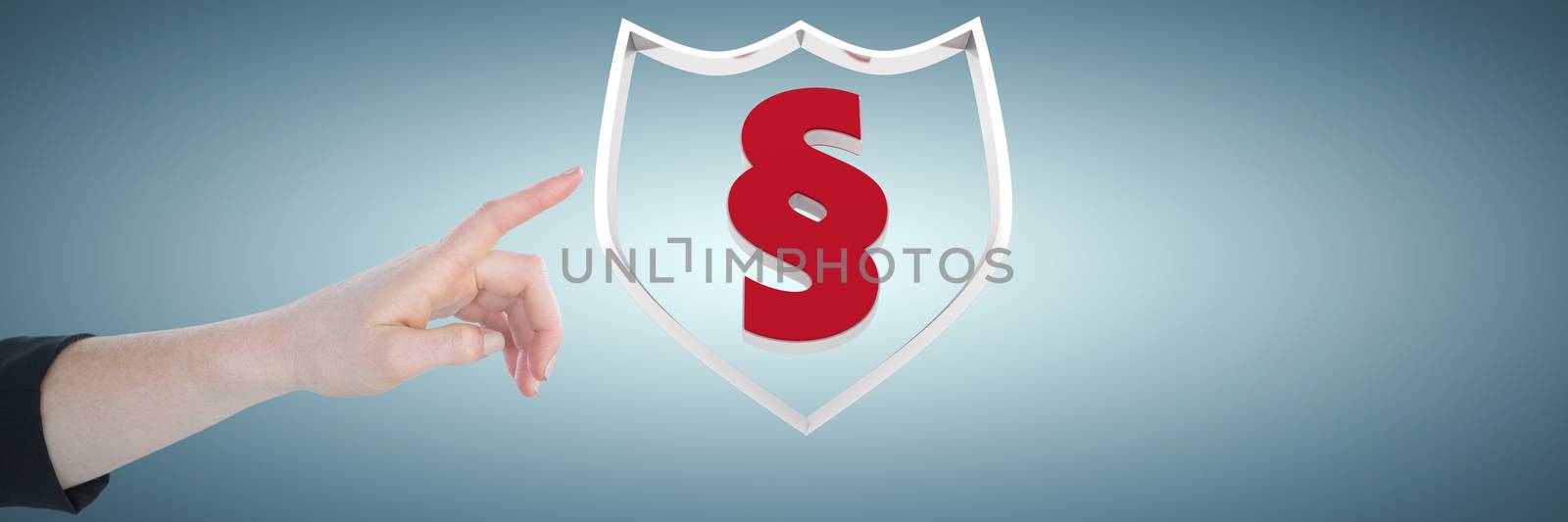 Composite image of cropped hand of businesswoman gesturing by Wavebreakmedia