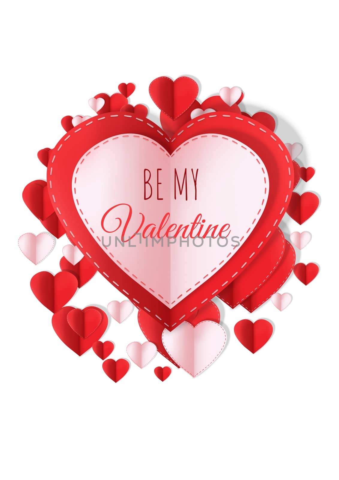 Valentines day design with hearts
