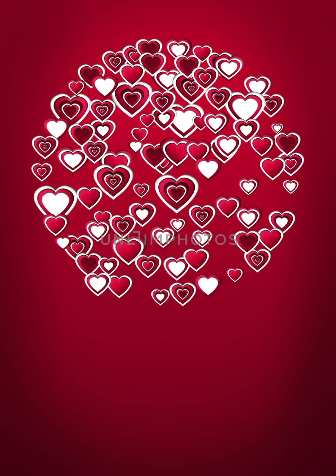 Valentines day design with hearts