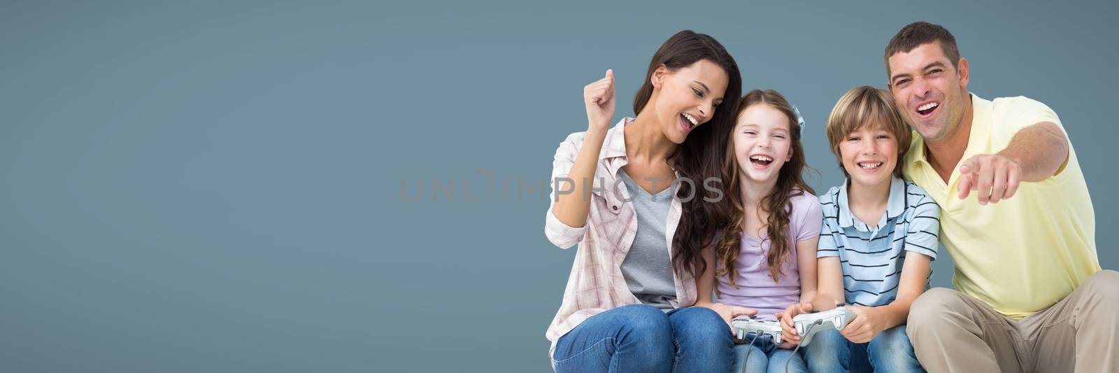Digital composite of Family having fun together with blank background