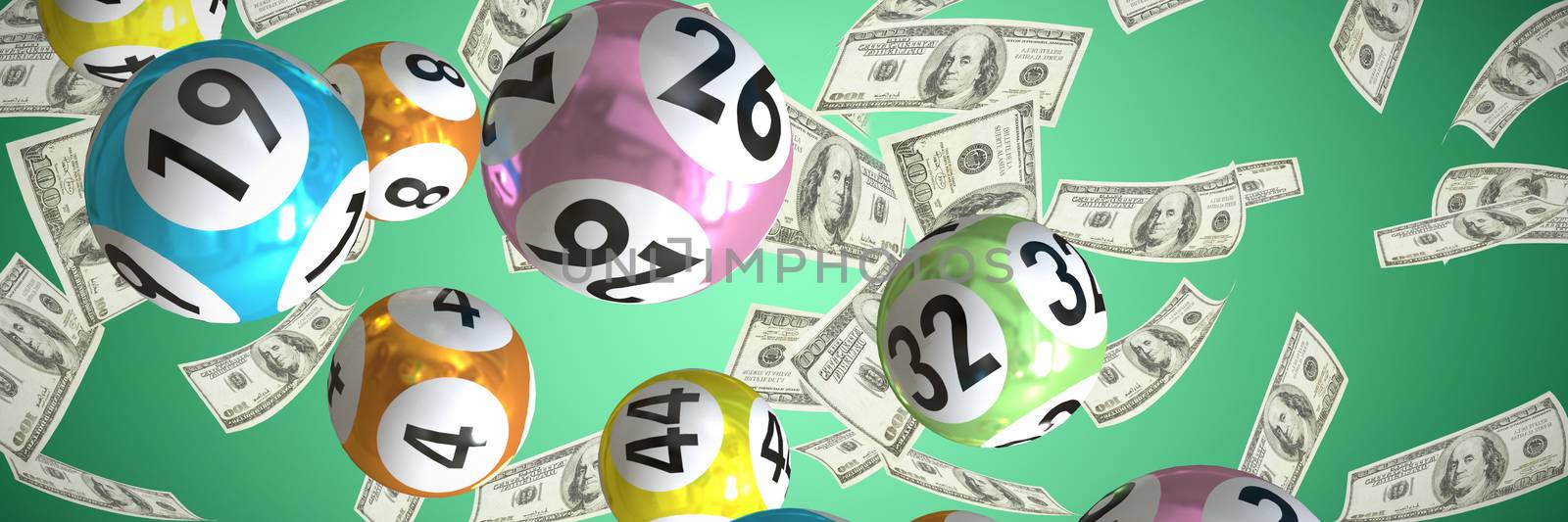 Composite image of lottery balls with numbers by Wavebreakmedia