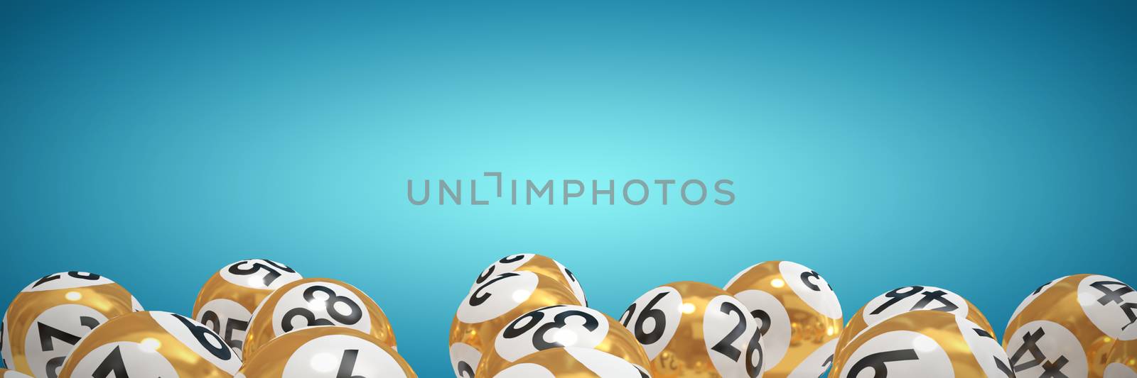 Lottery balls with nimbers against abstract blue background