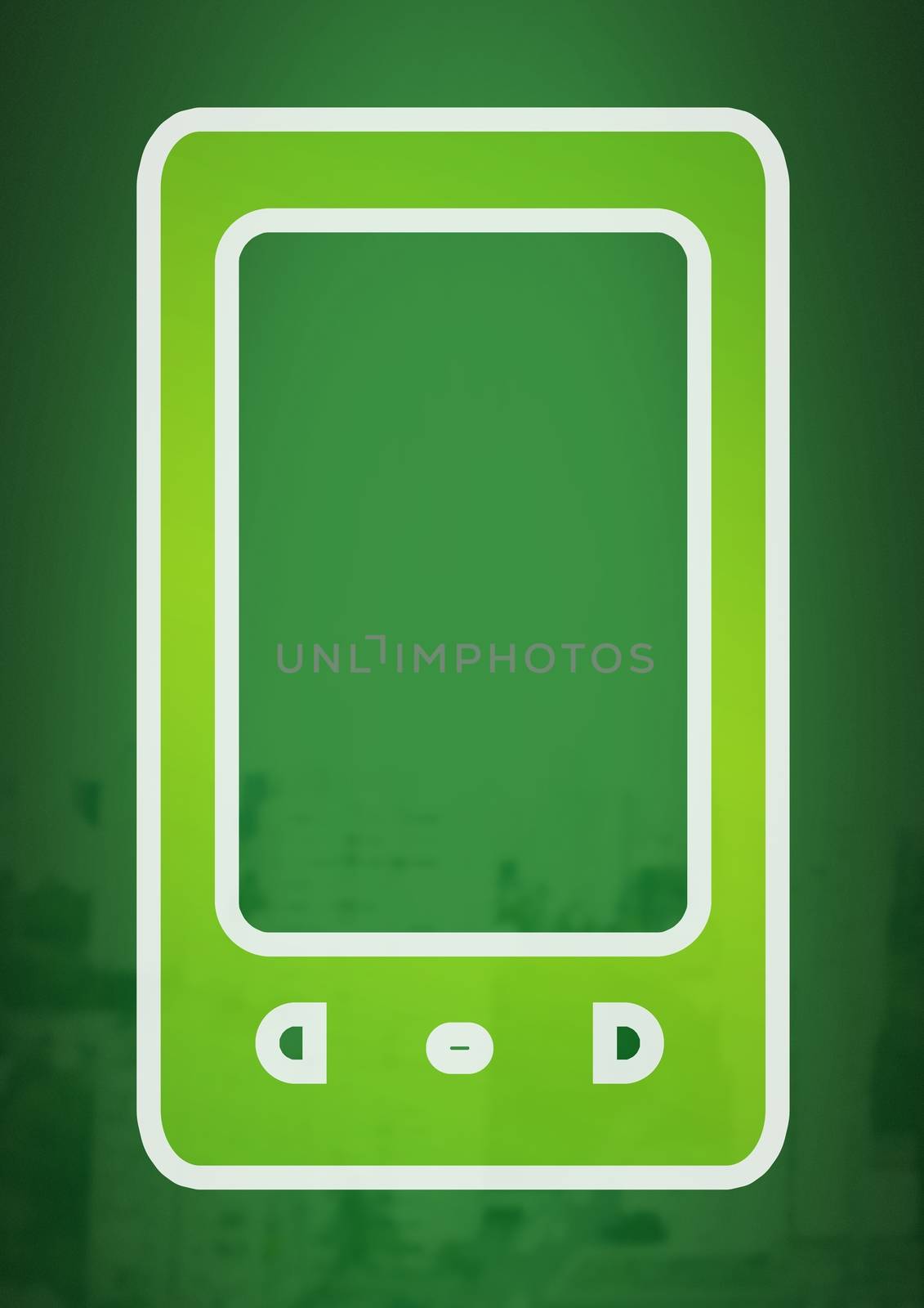 Digital composite of Green phone icon