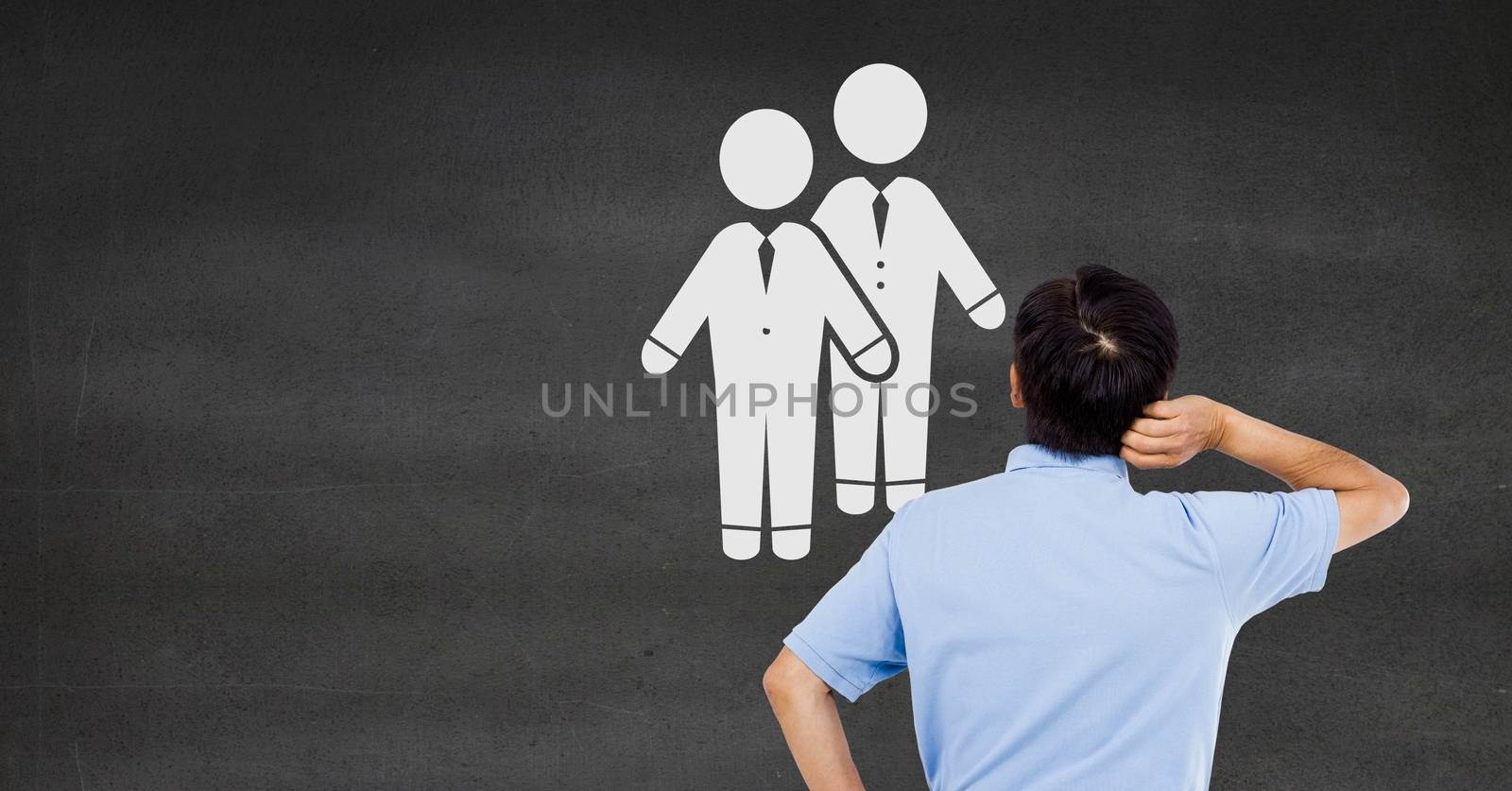 Businessman looking at couple partners of people icon by Wavebreakmedia
