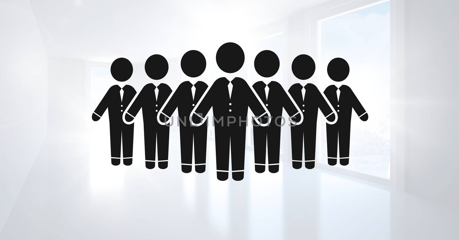 Digital composite of business people group icon