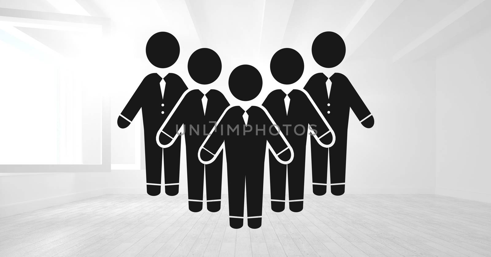 Digital composite of business people group icon