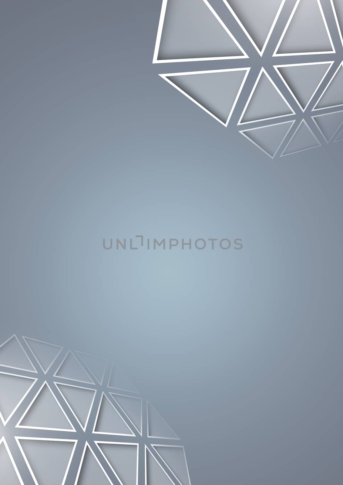 Digital composite of Grey triangle polygons with empty space