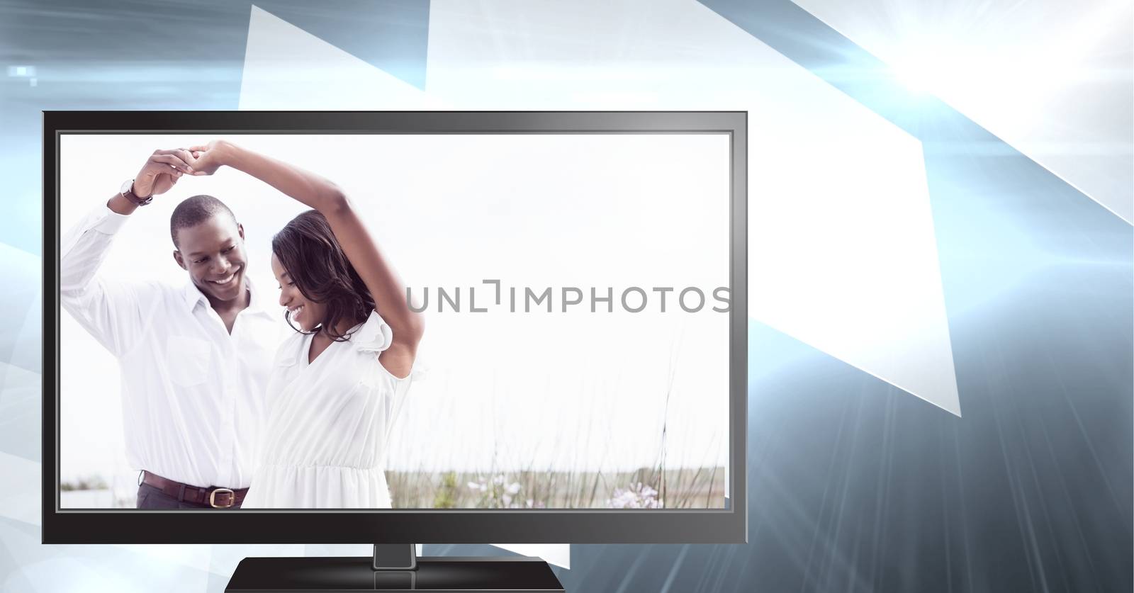 Digital composite of ROmantic couple on televisoin dancing