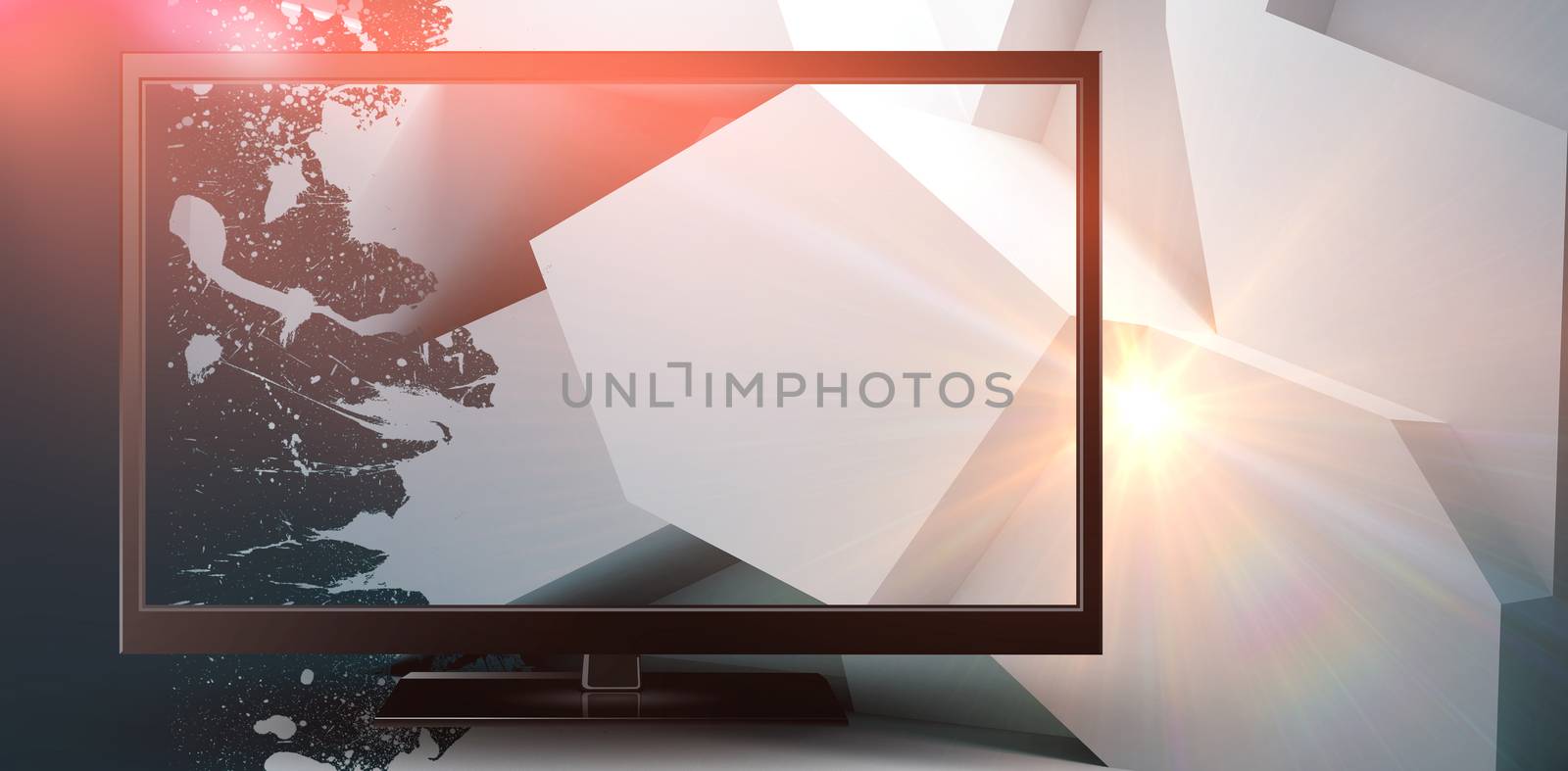 Composite image of close-up of blank computer monitor by Wavebreakmedia