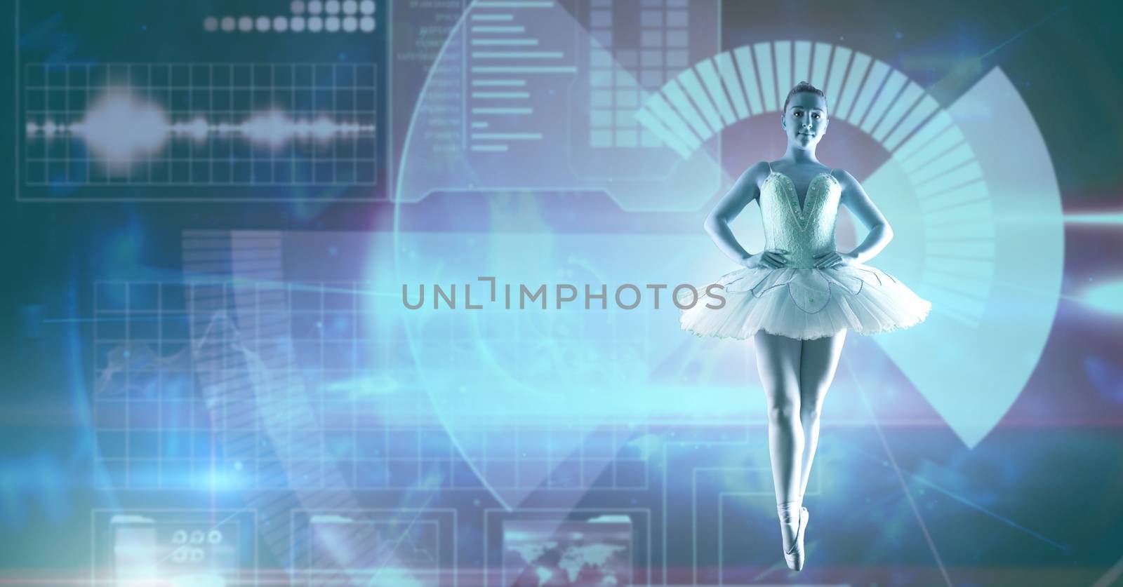 Ballet dancer with digital technology interface by Wavebreakmedia