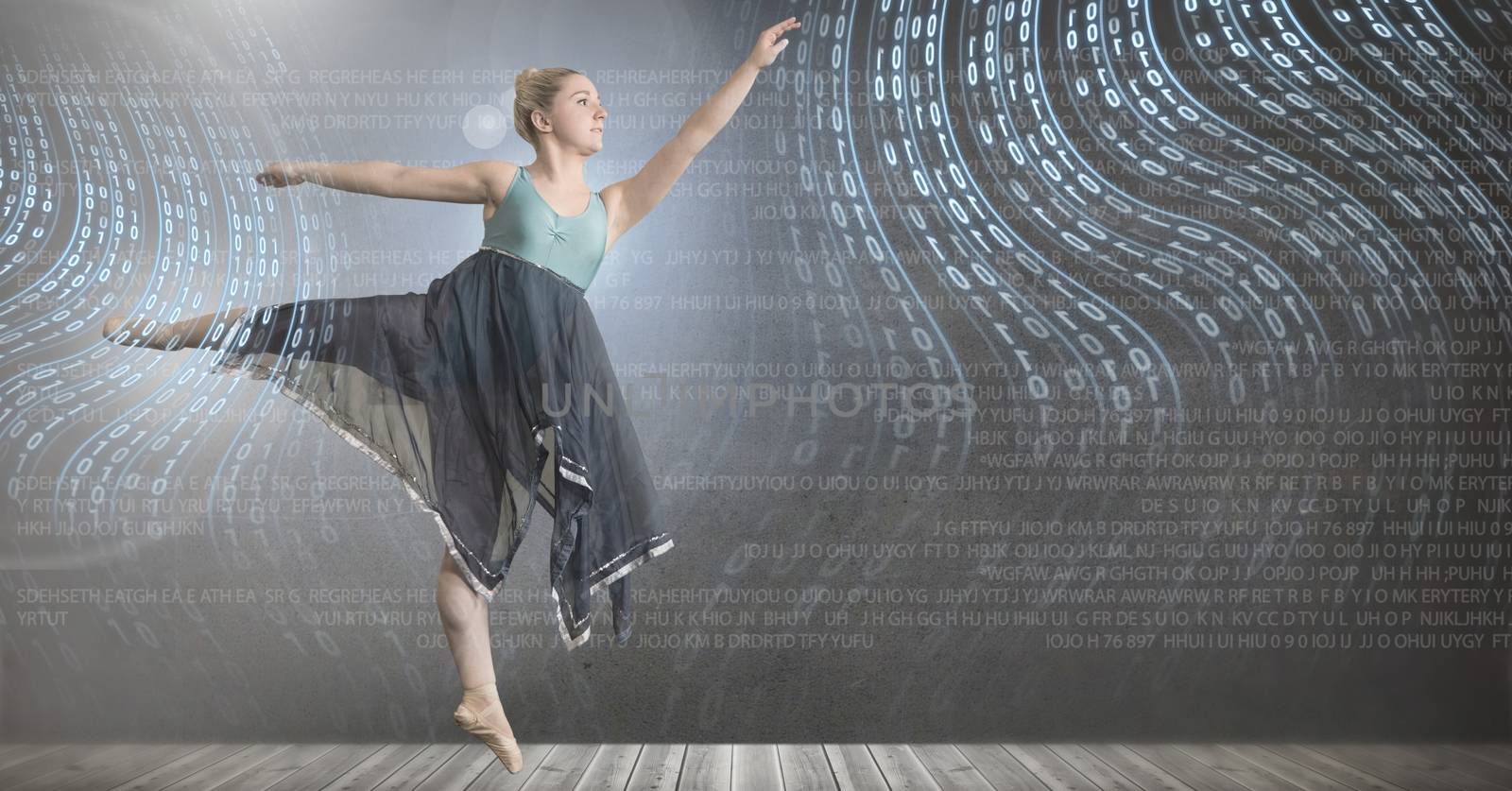 Dancer dancing with digital technology interface by Wavebreakmedia