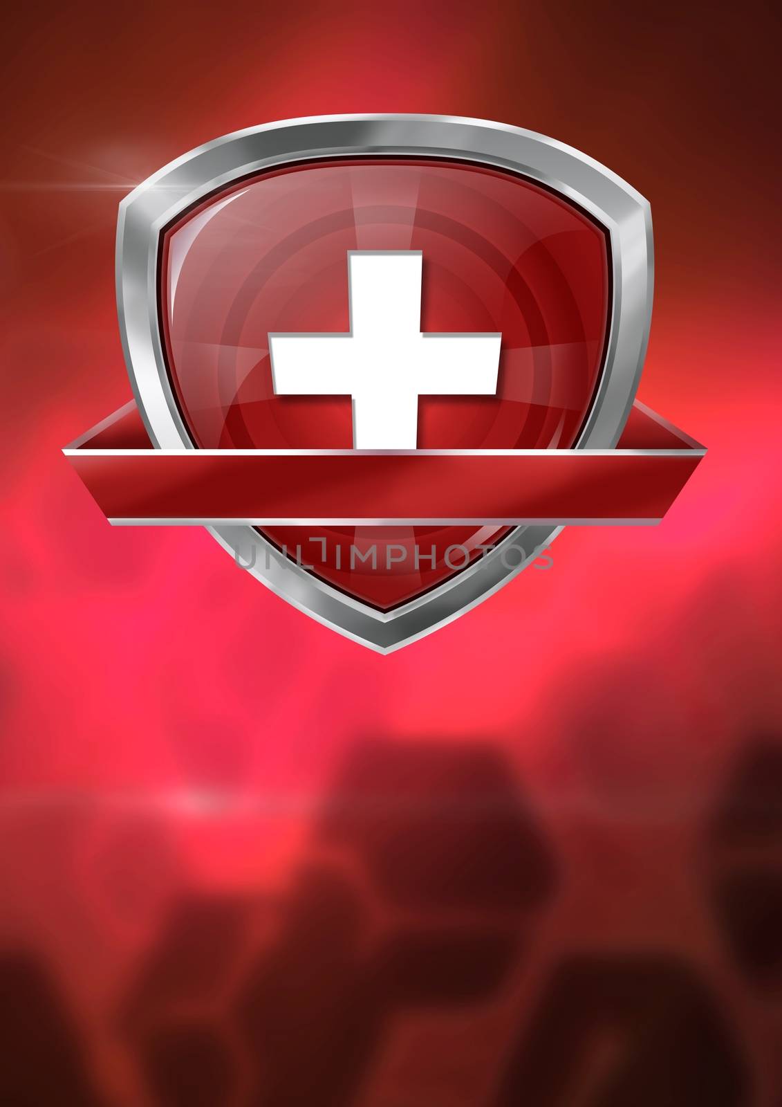 Digital composite of Health shield icon