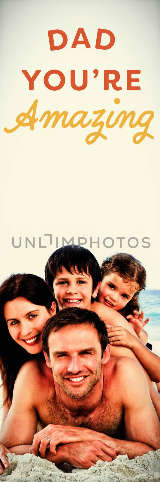 Composite image of family on the beach by Wavebreakmedia