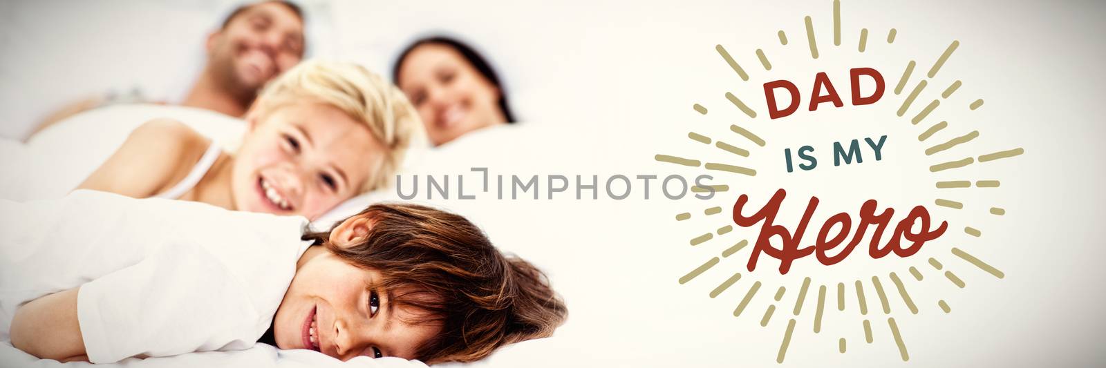 Composite image of family resting in parent by Wavebreakmedia