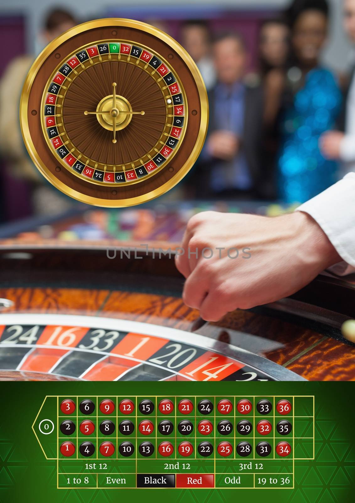 Roulette game in casino by Wavebreakmedia