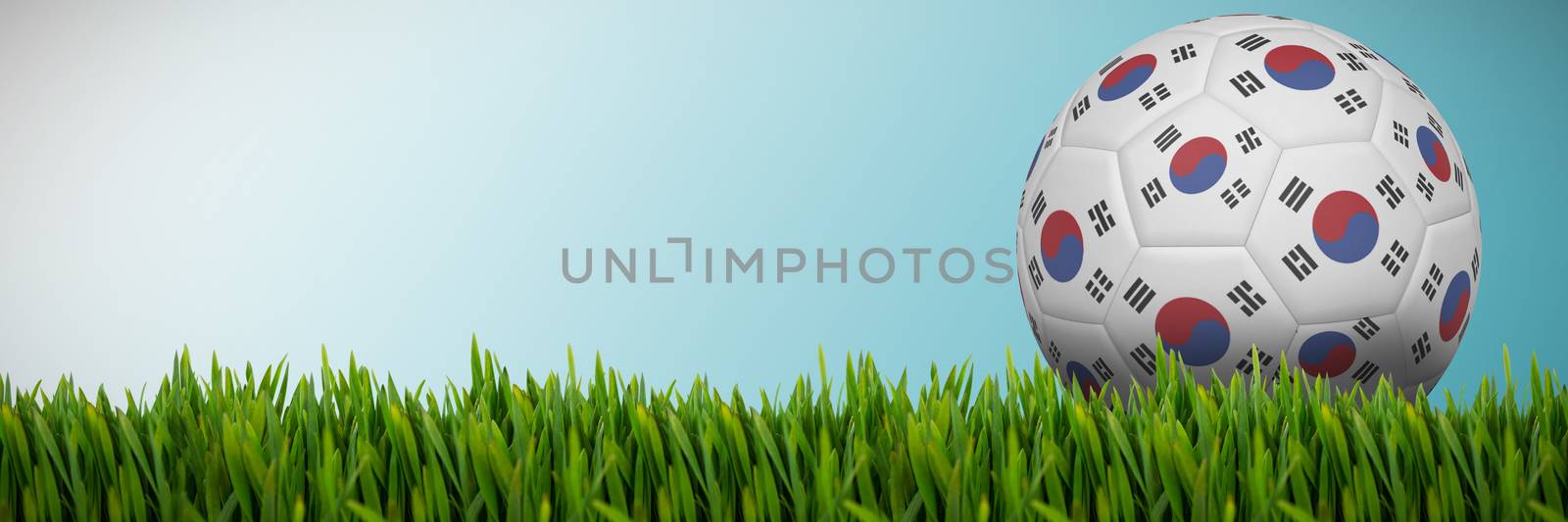 Grass growing outdoors against abstract blue background