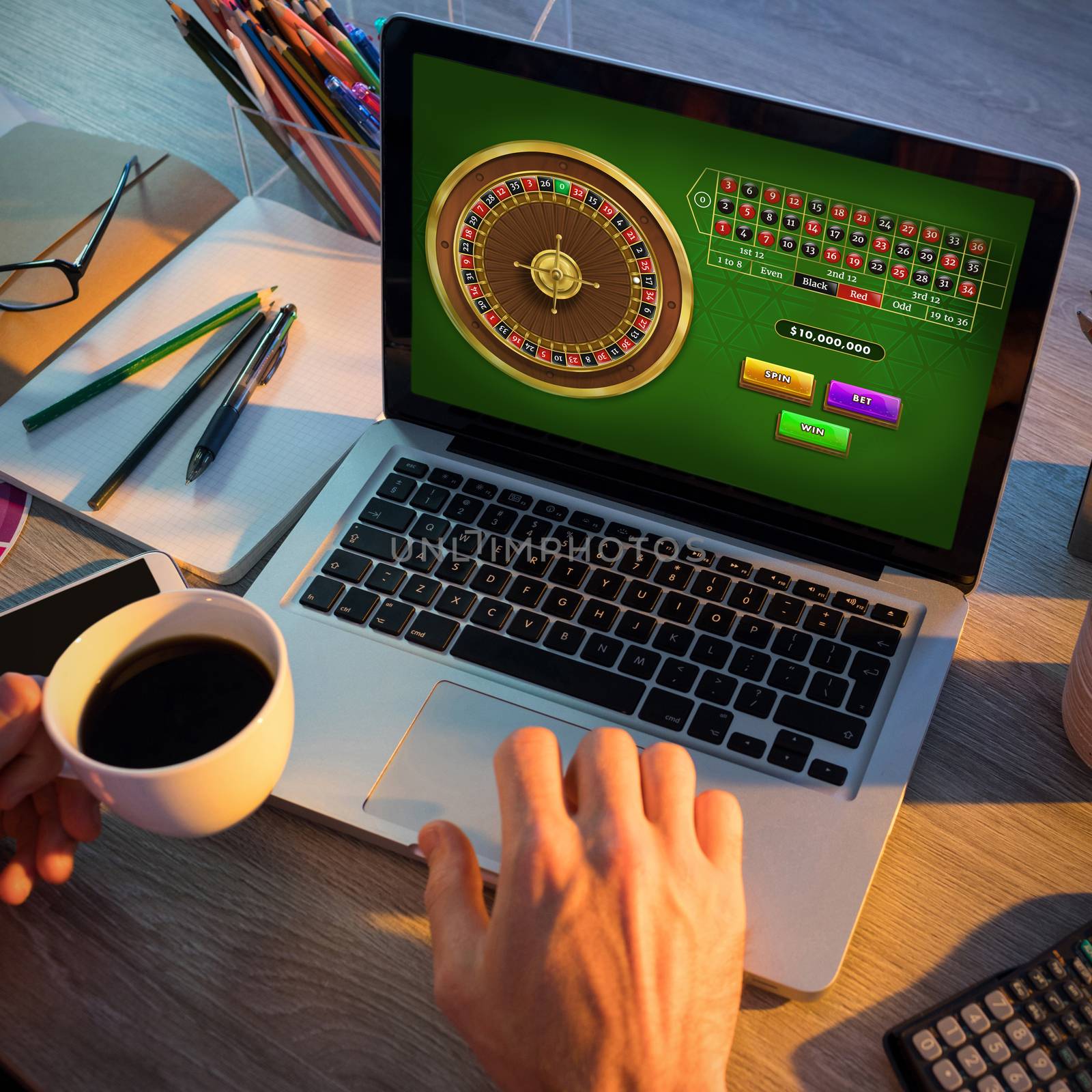 Composite image of online roulette game  by Wavebreakmedia