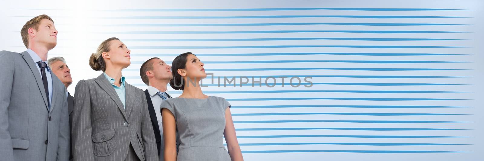 Composite image of business people looking up by Wavebreakmedia