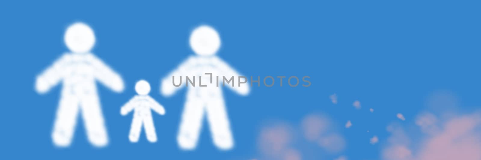 Digital composite of Composed Image of People Symbols on blue background