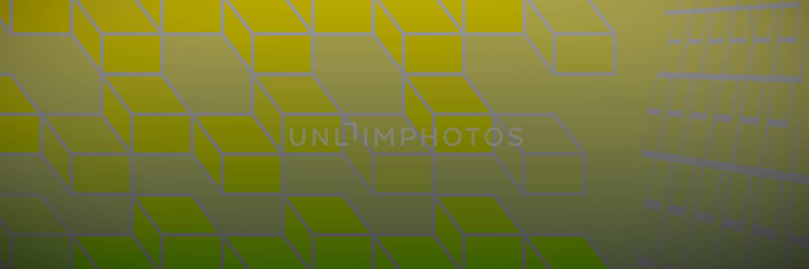 Colorful Geometric squares  against abstract green background