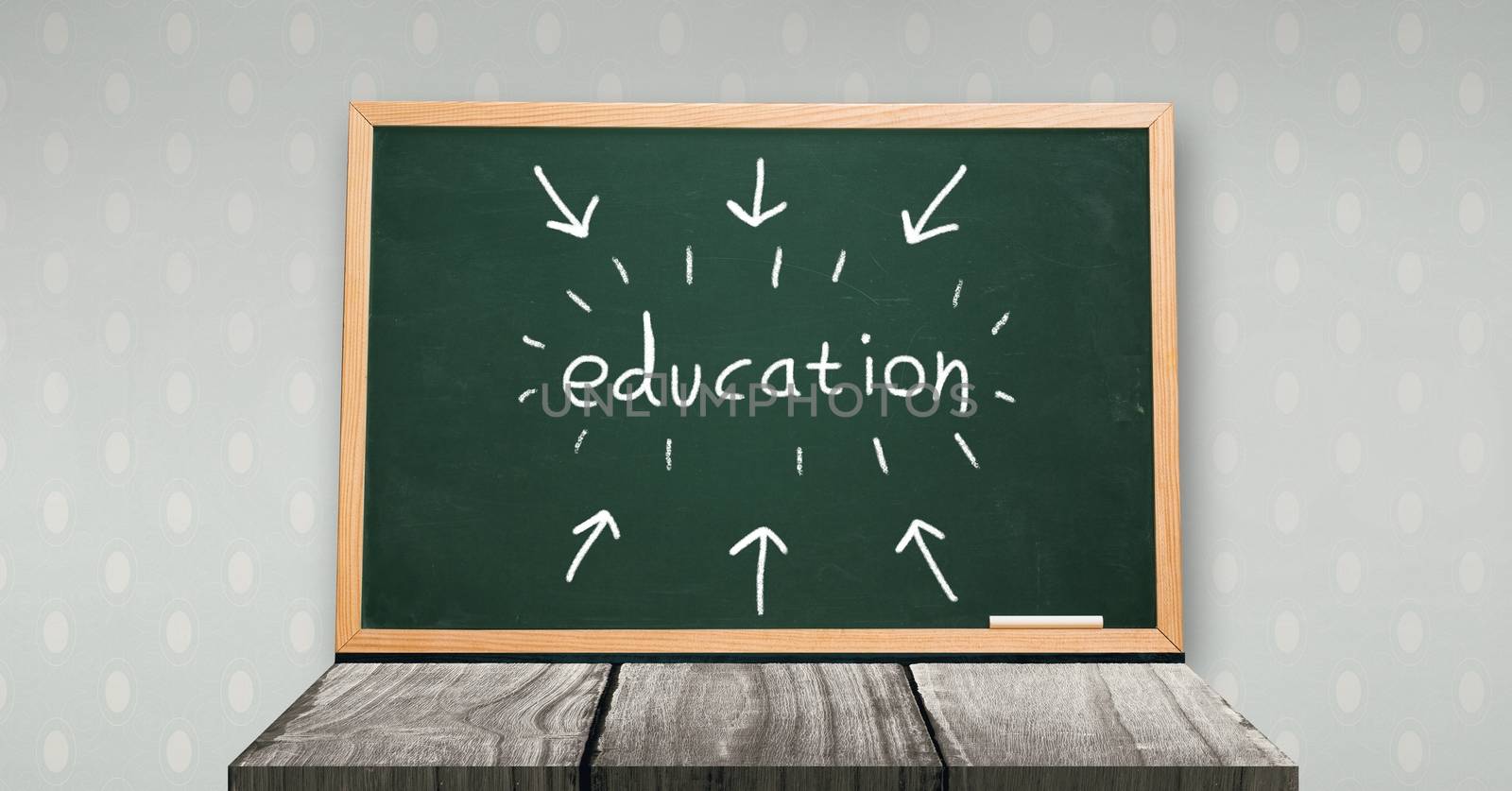 Digital composite of Education writing on blackboard for school